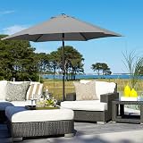 Yaheetech Garden Parasol Umbrella 2.3M with Crank Tilt 6 Metal Ribs Grey view 2