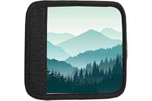 TPOAEL 2 Pack Luggage Handle Wrap Travel Tags - Set of Luggage Tags for Suitcases, Identifiers, Marker, and Handle Covers - Cruise Accessories and Travel Gifts（Beautiful Green Mountain