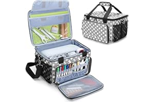 LUXJA Carrying Case Compatible with Cricut Joy Xtra, Bag Fits Cricut Joy Xtra, 8.5 x 12 inch Cut Mat and Other Supplies(with Multiple Storage Sections), Polka Dots