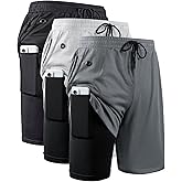JWJ Men's 2 in 1 Workout Running Shorts 7 Inch Lightweight Athletic Gym Shorts with Compression Liner