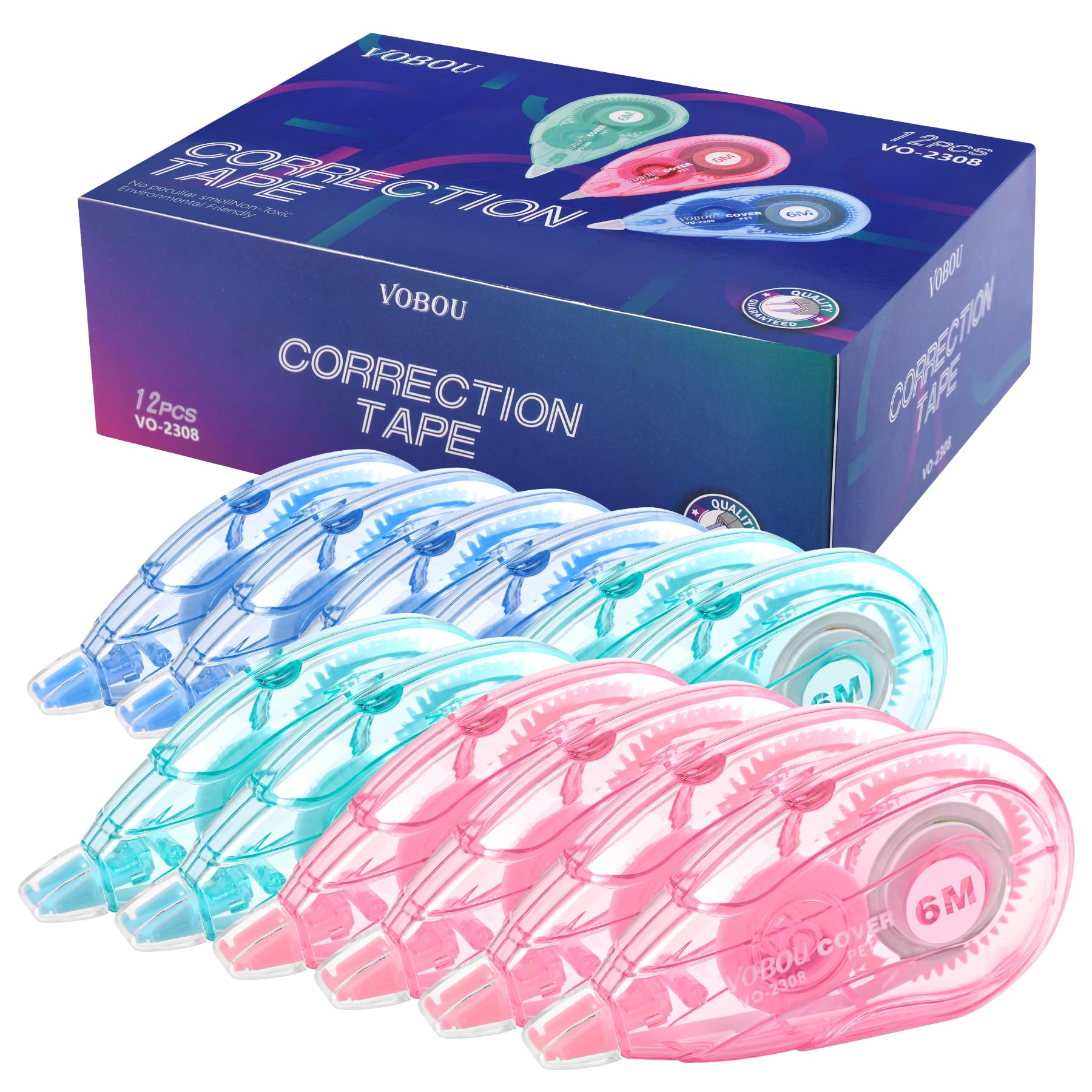 Vobou White Correction Tape, Easy To Use Applicator