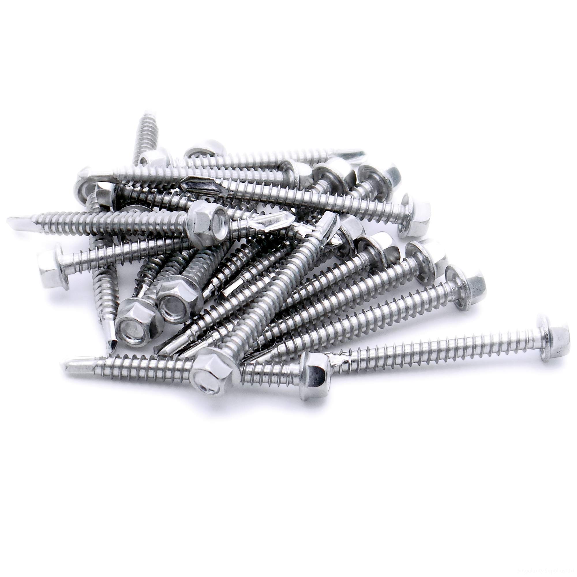 No.6 x 1 (3.5mm x 25mm) Hex Self-Drilling Screw (Flanged) - Stainless Steel (A2) (Pack of 20)