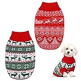Pedgot 2 Pack Christmas Pet Sweaters Xmas Dog