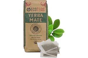ECOTEAS Premium Organic Yerba Mate Tea Bags – Natural Energy & Detox Herbal Tea – Coffee Alternative - Kosher, Non-GMO, Gluten-Free - 100 Unsmoked Bulk Bags, 8.8 oz (Pack of 1)