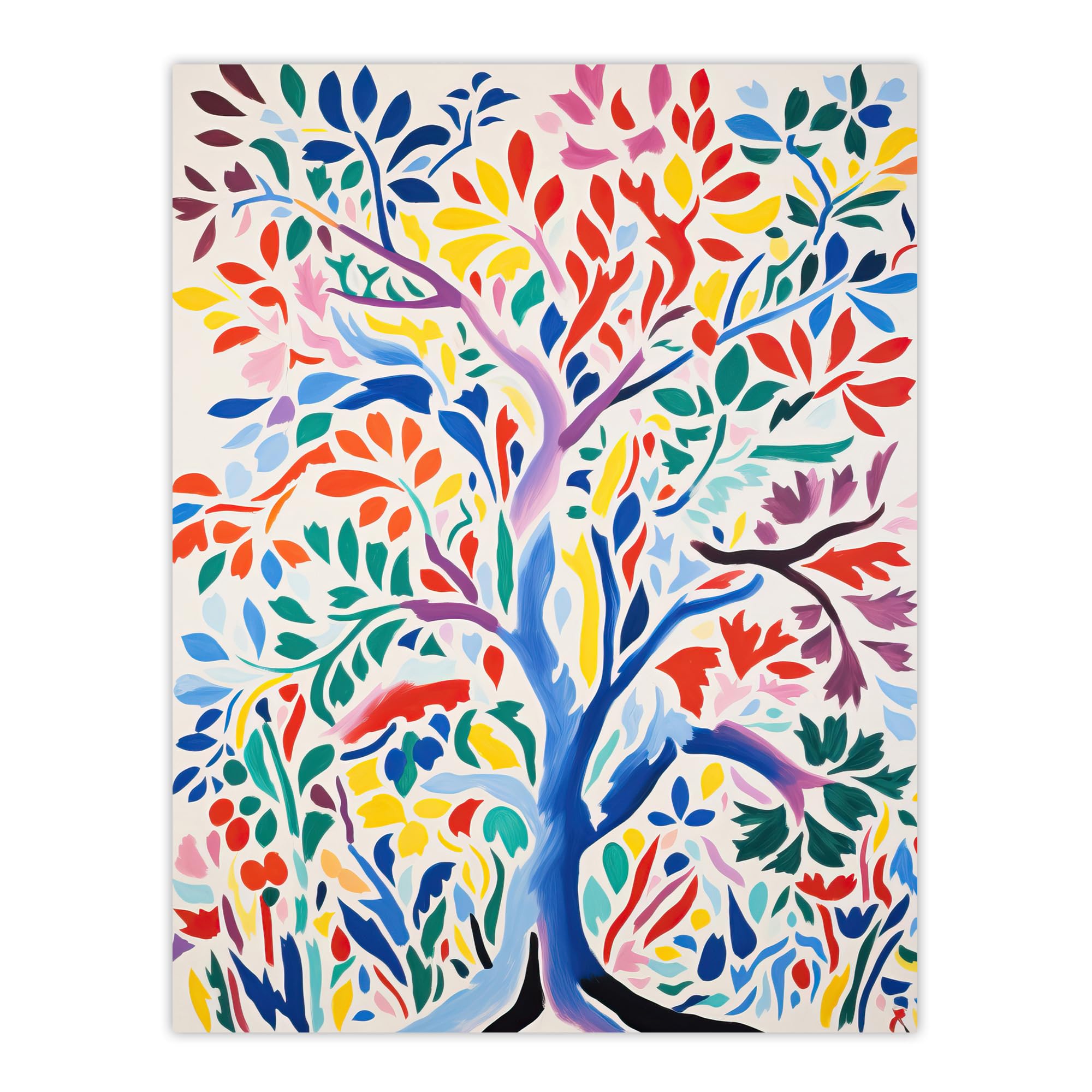 Artery8 Henri Matisse Style Tree Multi Coloured Forest Nature Extra Large XL Wall Art Poster Print