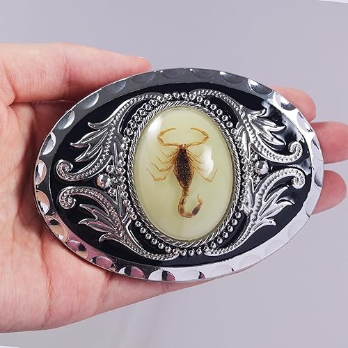 LAXPICOL Vintage Cool Novelty Oval Luminous Stone 3D Scorpion