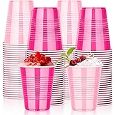 KesaPlan 100PCS 18 oz Plastic Cups, Party Cups Light Pink and Hot Pink Cup Disposable Drinking Cup Bulk For Bachelor Party Valentine's Galentine's Day Wedding Birthday Celebrations