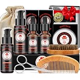 XIKEZAN Beard Kit for Men Grooming/Care w/Bay Rum Scent-Soften,Soothe Beard | Beard Care &amp; Trimming Gift Set Birthday Valentines Gifts for Mens Him Dad Husband Boyfriend Christmas Stocking Stuffers