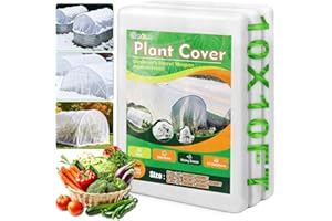 CAHOMO White Plant Covers Freeze Protection, 10 x 10 ft - 1.5 oz/yd² Frost Cloths for Outdoor Plants, Tree Covers Freeze Protection, Winter Garden Blanket, Sun Cover for Plants for Greenhouse, Vegetables