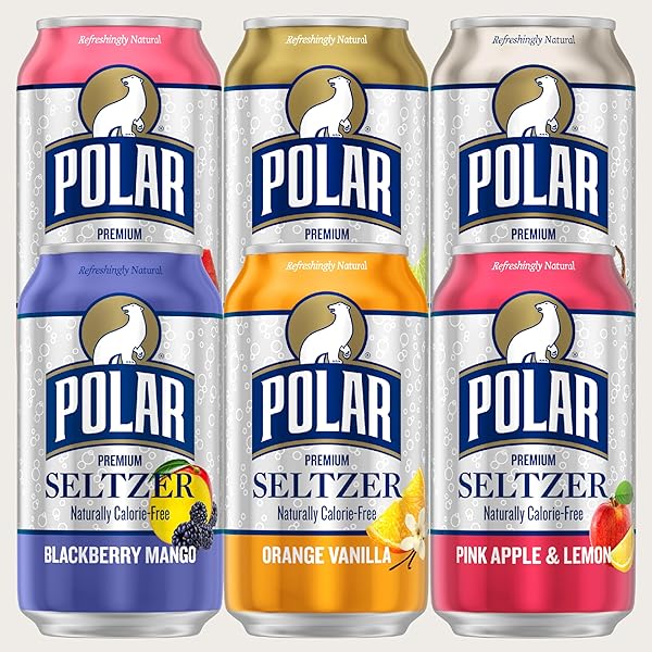 POLAR SELTZER WATER SAMPLER VARIETY PACK, 12 FL OZ CANS, 18 PACK