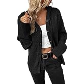 Women's Casual Cardigan V Neck Button Down Hooded Sweaters Long Sleeve Hoodies Outfits