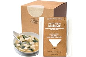 Kitchen Kurume® Gluten Free White Miso Soup Powder (Pack of 15), Made in USA, Miso Soup Mix for Quick Meal, No MSG, 100% Natural, 5.1 Ounce