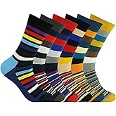 Fandecie Men's Dress Socks,Cotton Crew Socks,6 Pairs,Breathable and sweat-absorbing for Shoe Size 9-13
