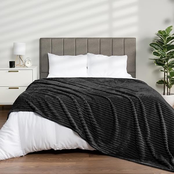 PAVILIA SOFT FLEECE KING BED BLANKET, FUZZY PLUSH...