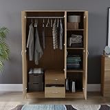 Vida Designs Riano 3 Door Mirrored Wardrobe with Shelf & Hanging Rail view 4