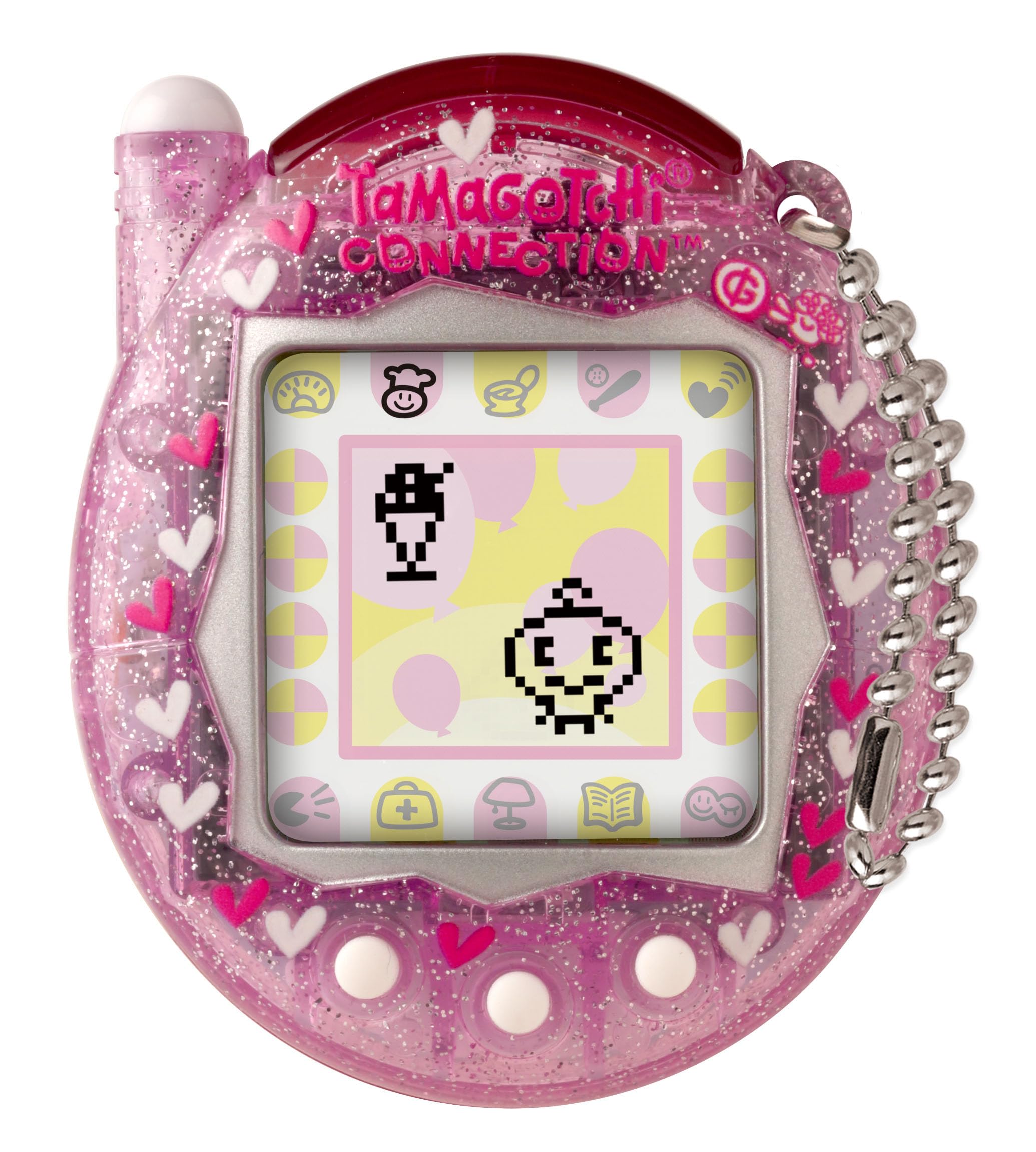 TAMAGOTCHI Bandai Connection Digital Pet Pink Glitter Shell Virtual Pet Electronic Toy With Infra-Red Connection For Shared Fun | Kids Toys For Girls And Boys Are Great Japanese Gifts