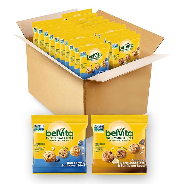 BELVITA ENERGY SNACK BITES VARIETY PACK, BANANA DARK...