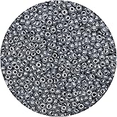 Yholin 2000pcs 4mm 6/0 Glass Round Craft Beads - Grey Blue Color, Includes Tweezers