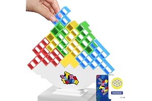 Btolin Tetra Tower Stacking Game for Kids & Adults, Fun Tetris Balance Block Toys,1,2,4Players Family Board Games, Party, Travel, Team Building Gifts