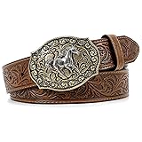 SANSTHS Cowboy Belts for Men Women Western Buckle
