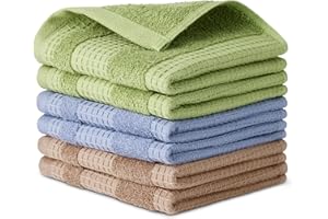�鶹�� Basics Organic Cotton Waffle Kitchen Dish Cloths - Ultra Absorbent, Quick Drying, Lint-Free, 30.5 x 30.5 cm, 6-Pack (2