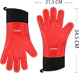 Loveuing Oven Gloves Heat Resistant Silicone Cotton Double Layer 1 Pair view 2