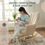 Tutti Bambini Jonah Baby Rocking Chair with Foot Stool Stone view 3