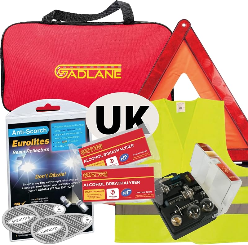 GADLANE European Car Travel Kit NF Approved Breathalysers Headlamp Adapters