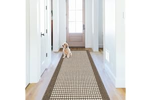 Ileading Laundry Room Runner Rug 2'x6' Non Slip Farmhouse Kitchen Floor Mats with Rubber Backing Machine Washable Brown Indoor Decor Carpet for Doormat Hallway Entryway Petmat Garage Balcony