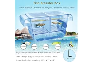 CAPETSMA Fish Breeder Box Fish Hatchery Floating Fish Breeding Box with Removable Grating Perfect Fish Tank Divider for Agreesive Injured Pregnant Fishes