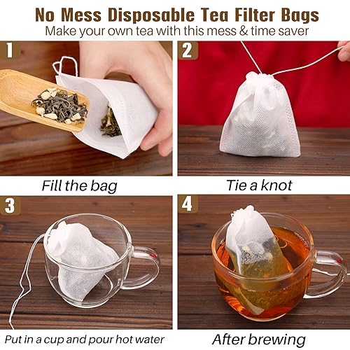 500 Pcs Empty Tea Bags for Loose Leaf Tea, Disposable Tea Filter