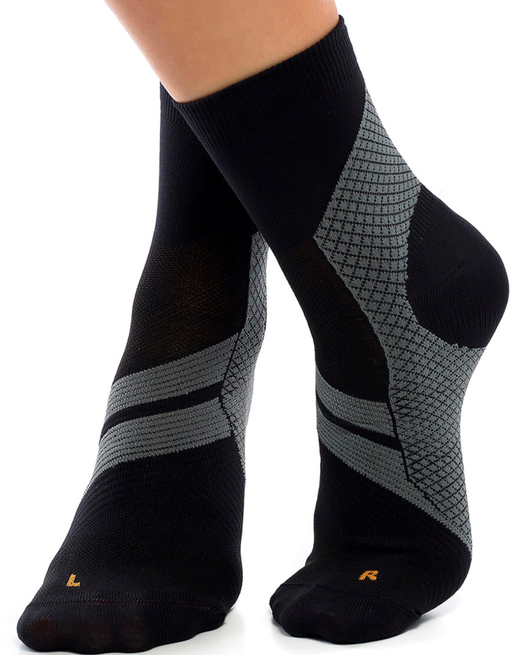 ZaTech Plantar Fasciitis Socks, Ankle Compression Socks. Heel, Ankle & Arch Support. (Black/Grey, XX-Large)