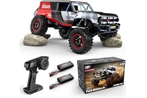 MJX H12P 1/12 Ford Bronco R Brushless RC Crawlers for Adults, Waterproof 4X4 Off-Road RC Rock Trucks with Portal Axles, Hard Case Licensed Remote Control Truck, RTR All Terrain RC Cars with 2 Battery