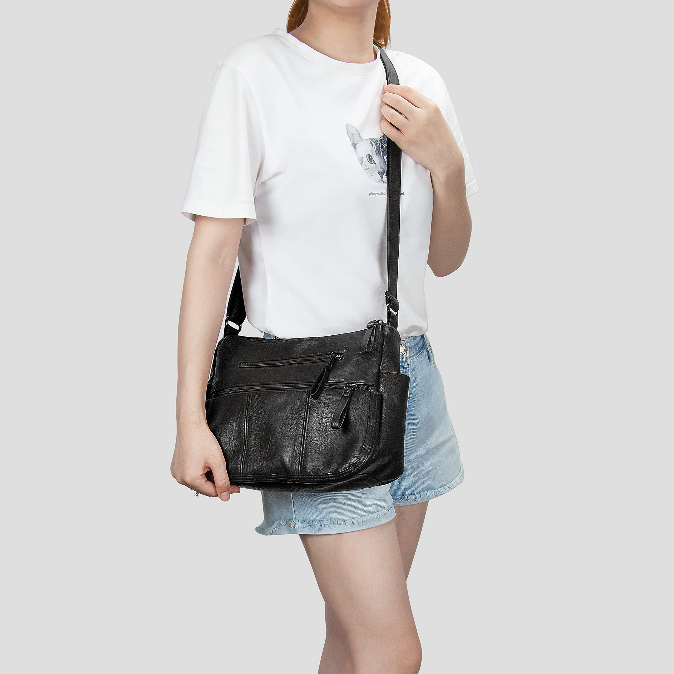 VOLGANIK ROCK Handbags for Women Shoulder bag for women Soft PU Leather Handbag Crossbody bag Multi Pockets Handbag shoulder bag Ladies handbags Travel Bag