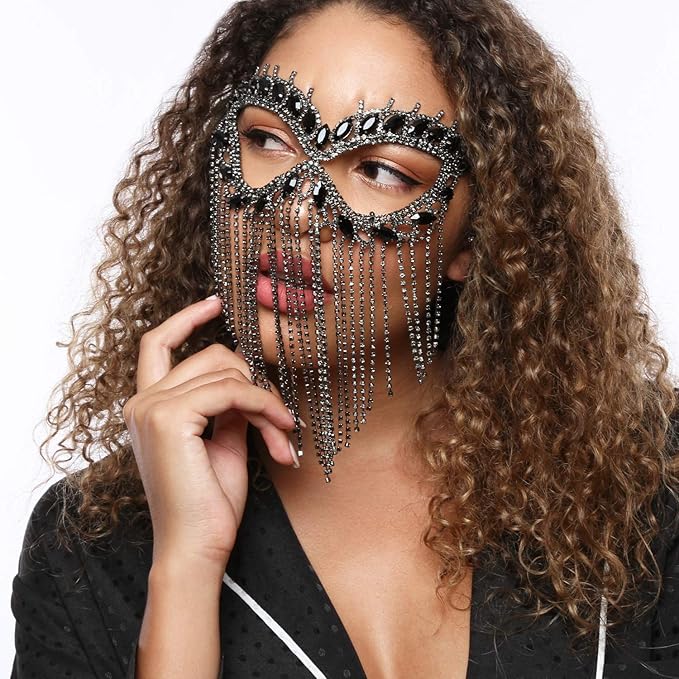 Amazon Com Cateye Marquise Fringe Austrian Crystal Masquerade
