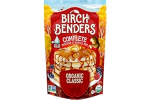 Organic Pancake and Waffle Mix, Classic Recipe by Birch Benders, Whole Grain, Non-GMO, Just Add Water, 16oz (Packaging may vary)