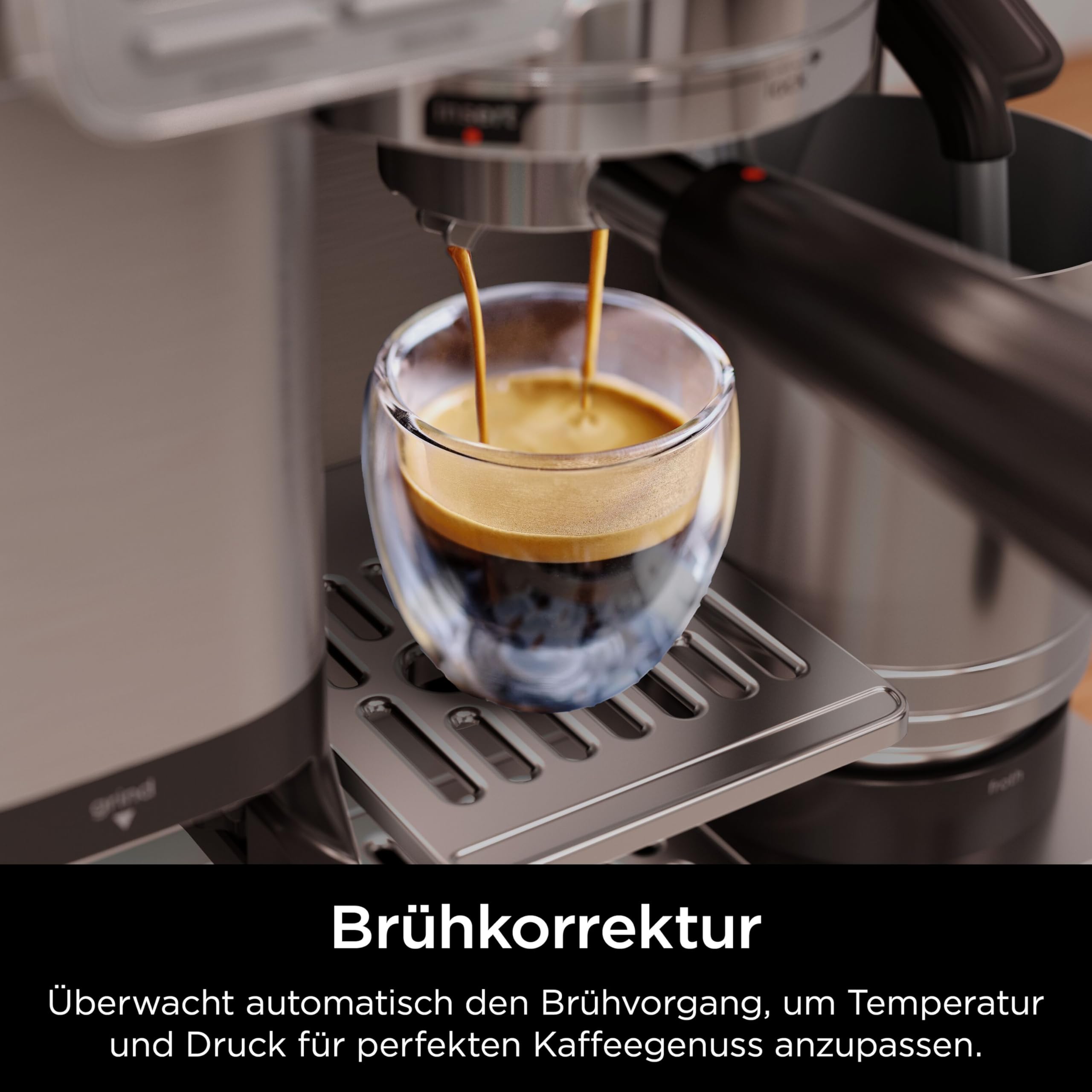 Ninja Luxe Pro 3-in-1-Kaffeemaschine mit Mahlwerk und Aufschäumer für Latte, Cappuccino, Cold Brew & Espresso, einfache Handhabung, 5 Voreinstellungen zum Aufschäumen, Silber, ES701EU 5
