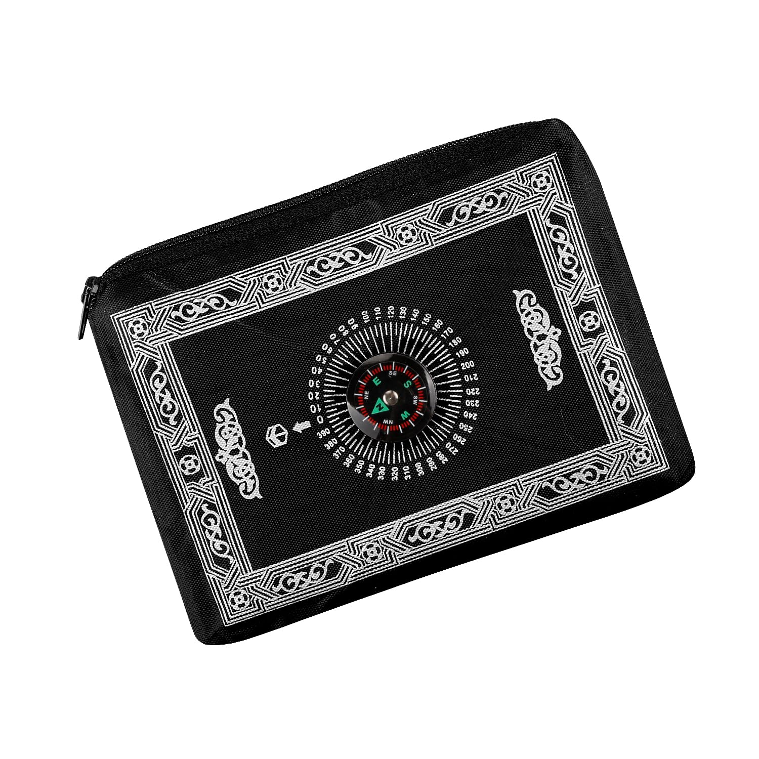 Rumyve Portable Folding Travel Prayer Mat, 60 x 100 cm Waterproof Rug (Black)