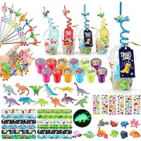 HURSROOR Dinosaur Party Favors with Goodie Bags, Party Supplies for 12  Kids, Three Rex Birthday Party Decorations Dino Pinata Stuffers for Boys  Girls