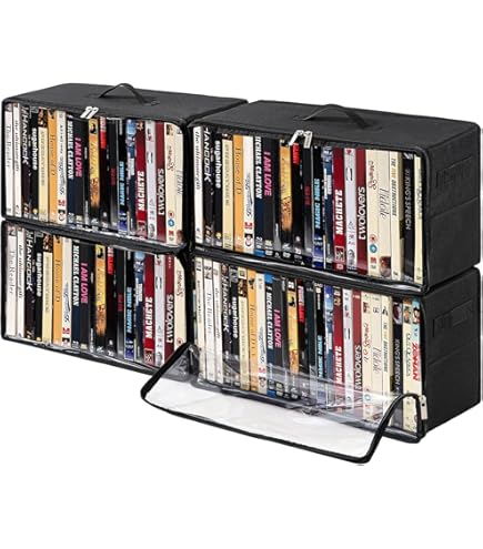 Amazon.com: Wanapure DVD Storage Box - 4 Pack DVD Case Holder with