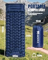 AKSOUL Camping Self-Inflating Sleeping Mat 200x70x10cm Navy Blue view 2