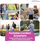 WedDecor Portable Folding Stool Light Blue 180kg Capacity Telescopic view 6