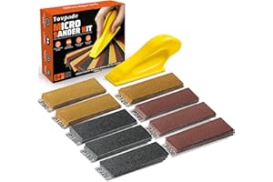 TOVPADE 54PCS Premium Micro Sander, Detail & Mini Sander Block – Precision Small Hand Sanding Tool, 80–800 Grit Sandpaper Kit, 3-in-1 Set for Wood, Crafts, Furniture, Tight Spaces & DIY Projects
