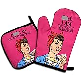 Bxxch I Am The Secret Ingredient,Funny Oven Mitts and Pot Holders Sets of 2,Silicone Non-Slip Oven Mitts,Kitchen Gift for Women,Bake Lover Gift,Housewarming Gifts