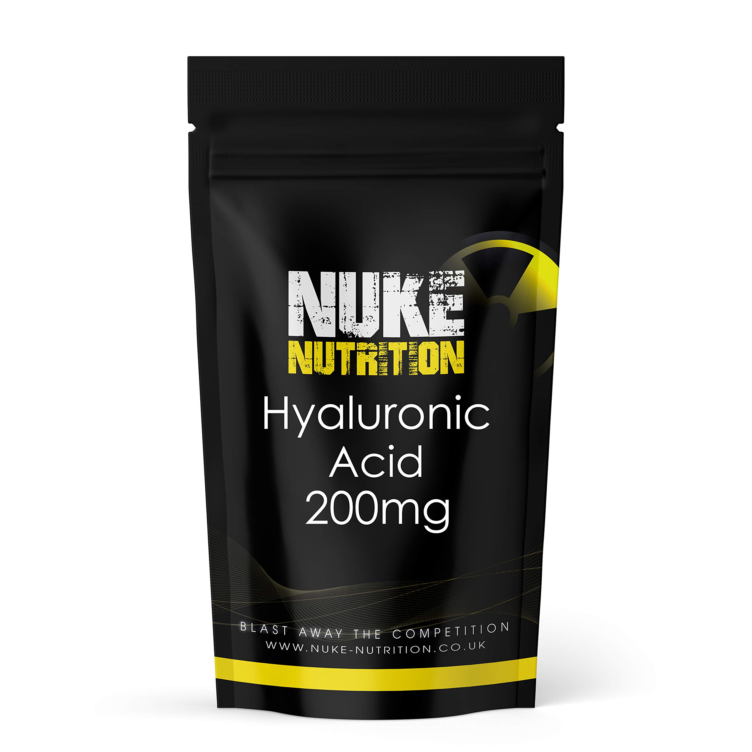 Nuke Nutrition Hyaluronic Acid Tablets - x60 - High Strength 200mg Supplement to Boost Strong Skin, Hair & Nails - Hydrate & Moisturise Your Skin - Anti Ageing Properties - 100% Natural Ingredients
