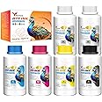 Yitentek Sediment-Free DTF Ink 1500ML, DTF Transfer Ink for PET Film, Pigment Ink Refill for P600 P800 DX5 XP600 4720 i3200 i1600 5113. High Fluidity, Whiteness & Coverage (250ml x 6, 2Wh+CMYK)