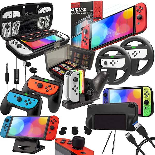 ORZLY ACCESSORY BUNDLE KIT DESIGNED FOR NINTENDO SWITCH...