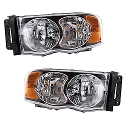 TRQ 2 Piece Headlight Assembly Set Halogen Driver