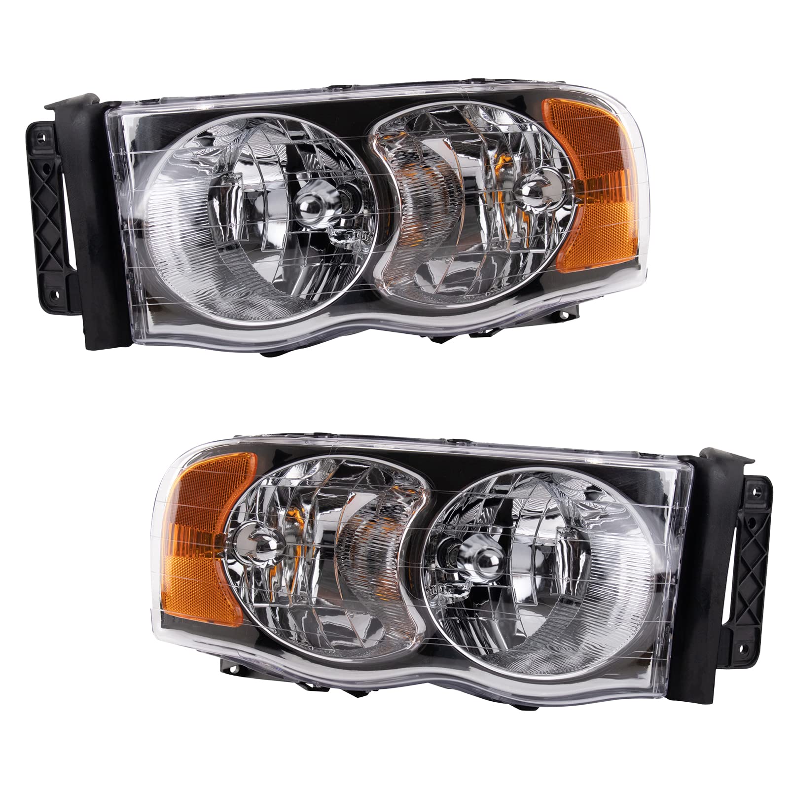TRQ 2 Piece Headlight Assembly Set Halogen Driver