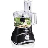 Hamilton Beach Food Processor & Vegetable Chopper for Slicing, Shredding, Mincing, and Puree, 8 Cup, Black